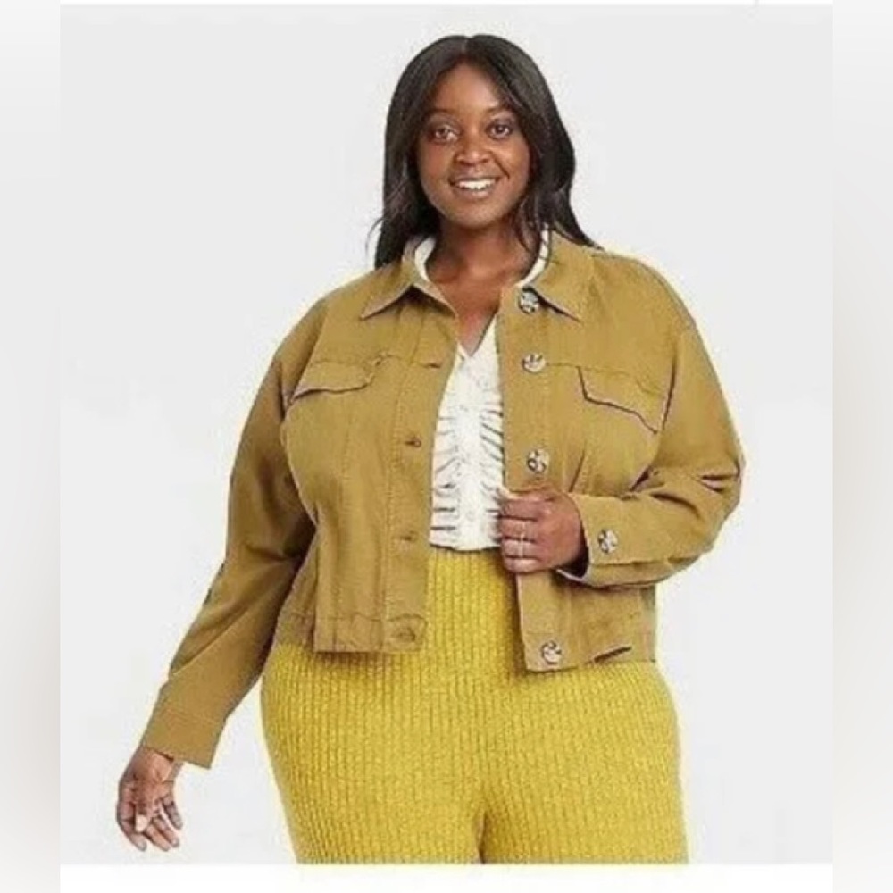 Ava & Viv Women's Green Plus Button Up Anorak Jacket. Size 3X. New with tag.